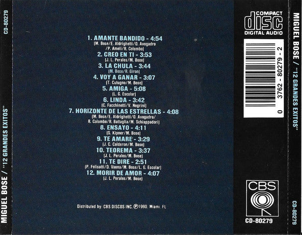 Miguel Bosé : 12 Grandes Exitos (CD, Comp)