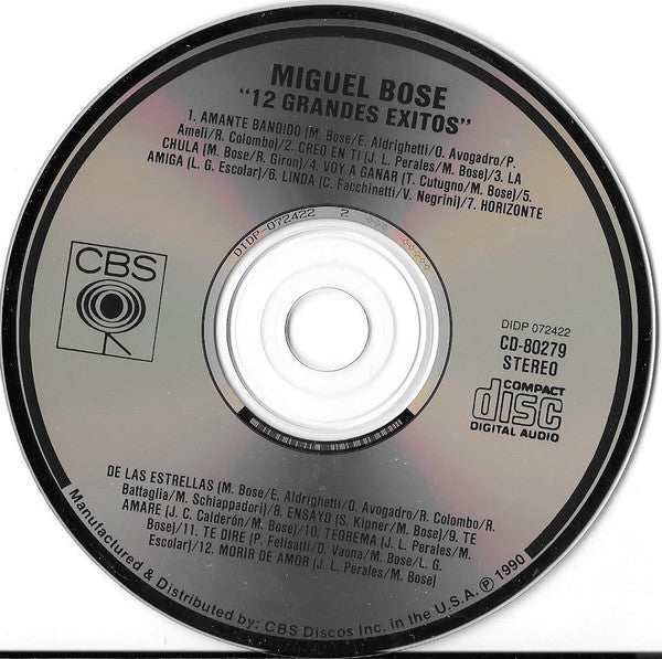Miguel Bosé : 12 Grandes Exitos (CD, Comp)