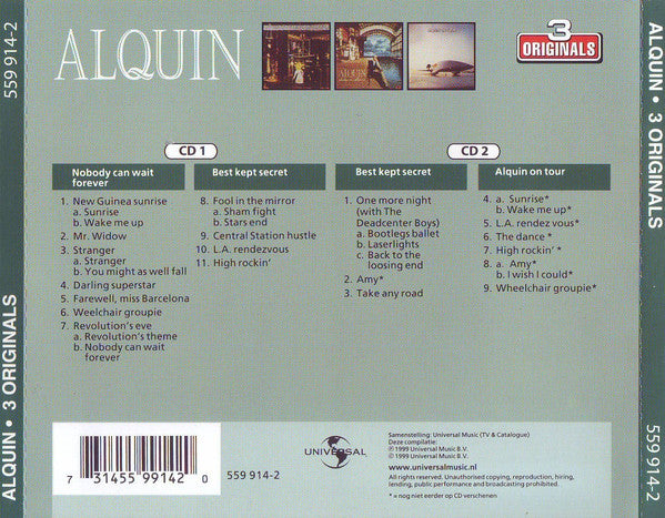 Alquin : 3 Originals (2xCD, Comp, RM)