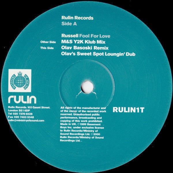 Russell : Fool For Love (12")