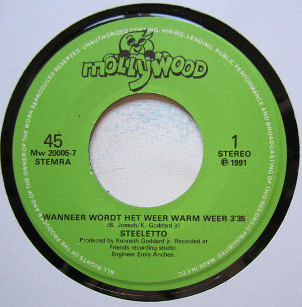 Steeletto : Wanneer Wordt Het Weer Warm Weer (7", Single)