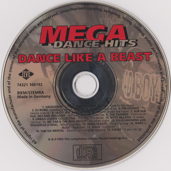 Various : Mega Dance Hits - Dance Like A Beast (CD, Comp)