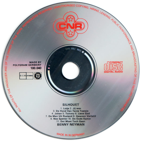 Benny Neyman : Silhouet (Benny Neyman Zingt Stephan Sulke) (CD, Album)
