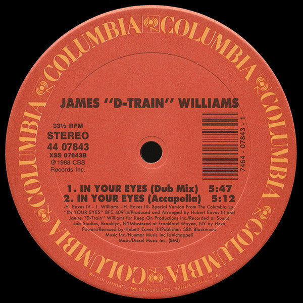 James "D-Train" Williams : In Your Eyes (12", Single)