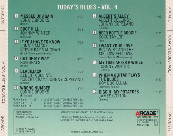 Various : Today's Blues Volume 4 (CD, Comp)