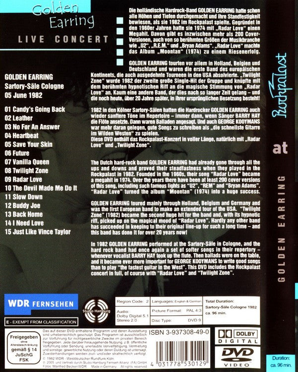 Golden Earring : At Rockpalast (DVD-V, PAL)