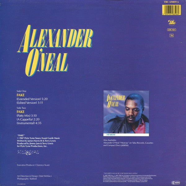 Alexander O'Neal : Fake (Extended Version) (12", Maxi)