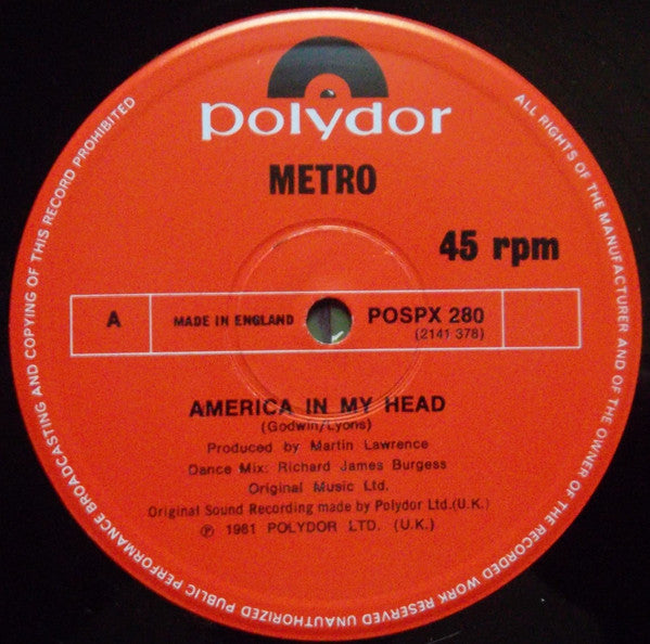 Metro (6) : America In My Head (12")