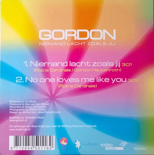 Gordon (3) : Niemand Lacht Zoals Jij (CD, Single)
