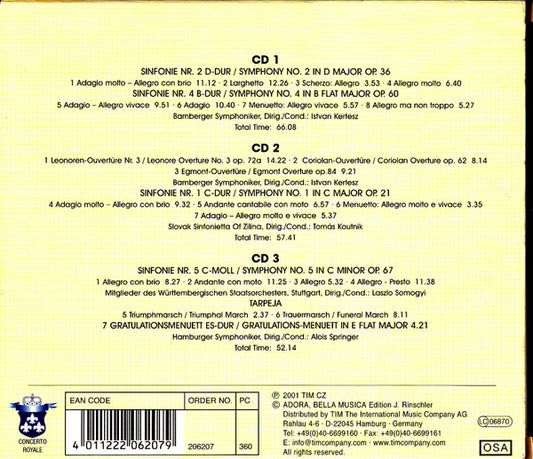 Ludwig van Beethoven : Sinfonien Nr. 1, 2, 4, 5 (3xCD, Comp)