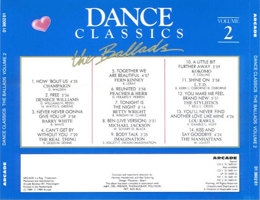 Various : Dance Classics The Ballads Volume 2 (CD, Comp)