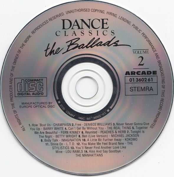 Various : Dance Classics The Ballads Volume 2 (CD, Comp)