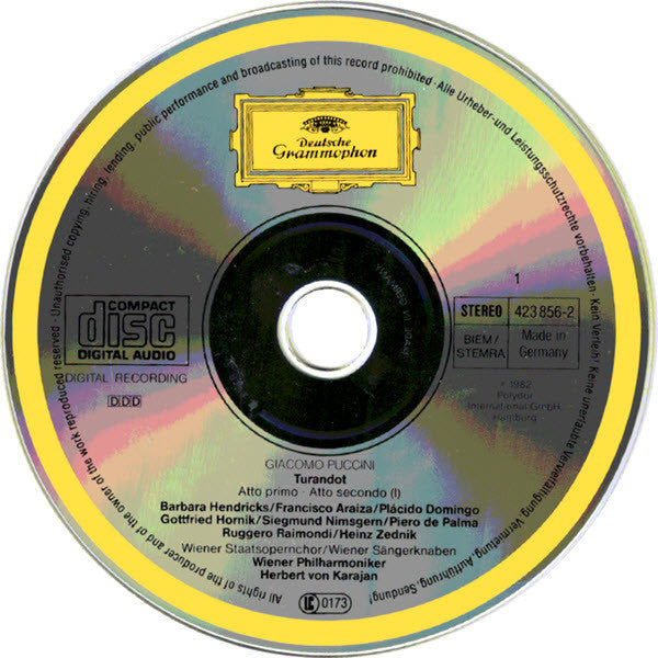 Giacomo Puccini - Katia Ricciarelli · Placido Domingo · Barbara Hendricks · Ruggero Raimondi · Wiener Staatsopernchor · Wiener Sängerknaben* · Wiener Philharmoniker · Herbert Von Karajan : Turandot (2xCD, Album + Box, Sli)