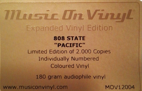 808 State : Pacific (12", RSD, Single, Ltd, Num, RE, Blu)