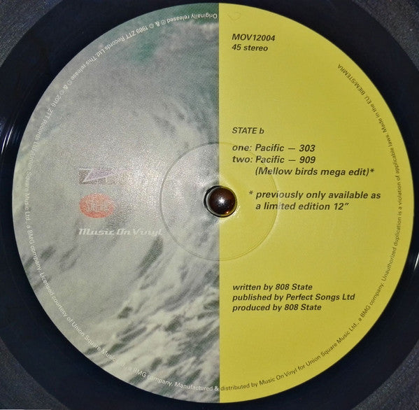 808 State : Pacific (12", RSD, Single, Ltd, Num, RE, Blu)