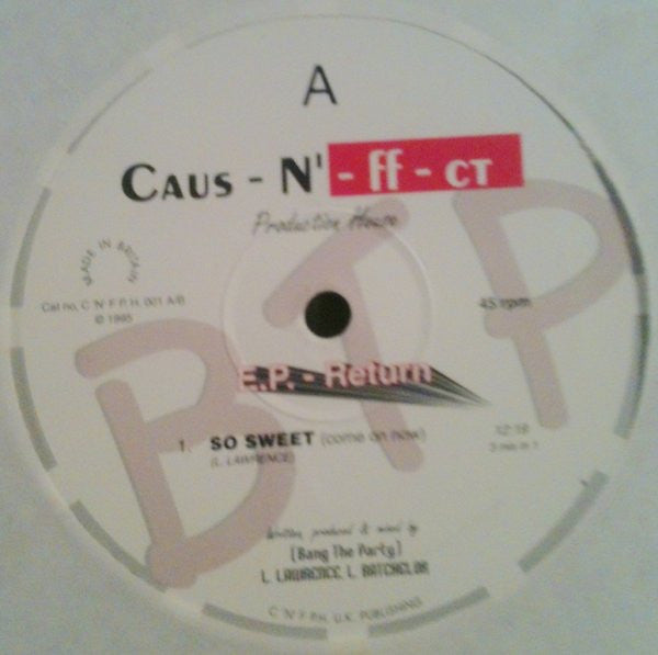 Bang The Party : E.P. - Return (12")