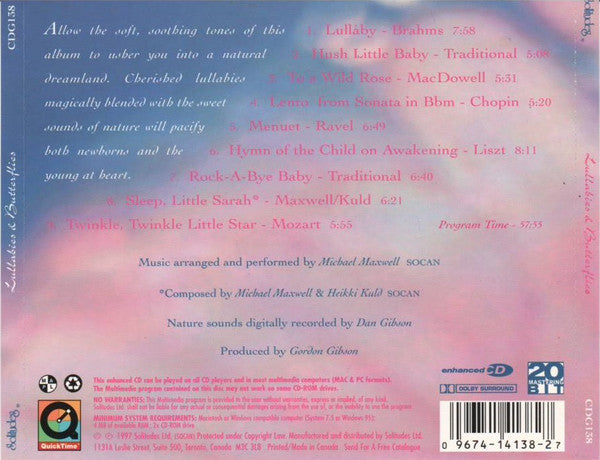 Dan Gibson : Lullabies & Butterflies (CD, Album, Enh)