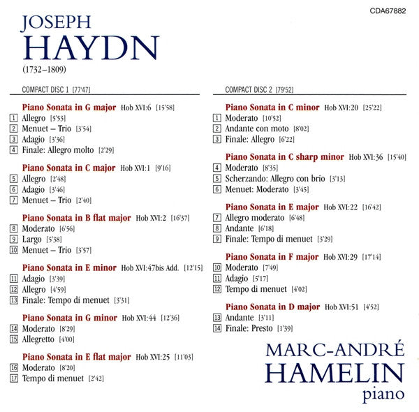 Joseph Haydn - Marc-André Hamelin : Piano Sonatas III (2xCD, Album)