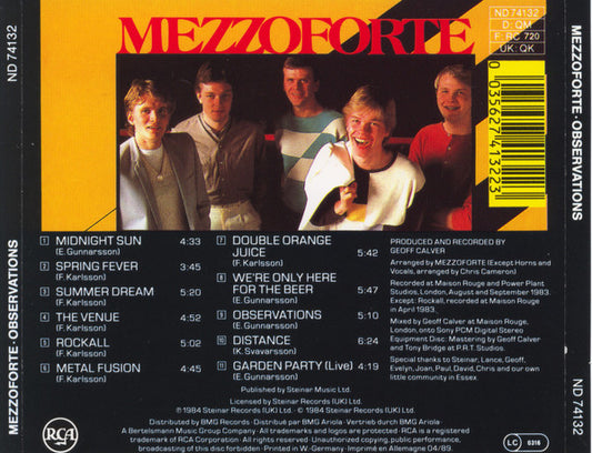 Mezzoforte : Observations (CD, Album)