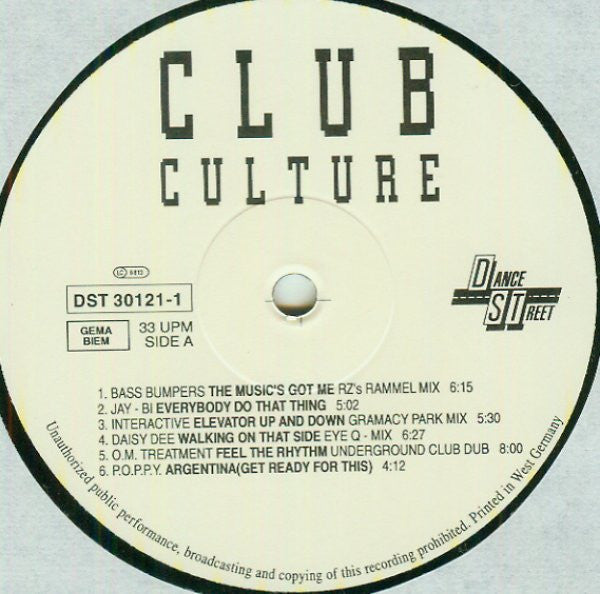 Various : Club Culture (LP, Comp)