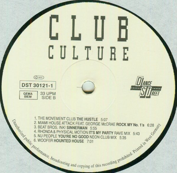 Various : Club Culture (LP, Comp)