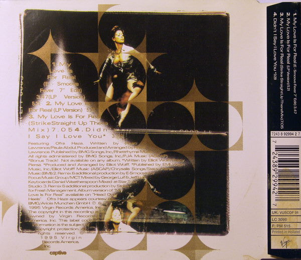 Paula Abdul : My Love Is For Real (CD, Single)