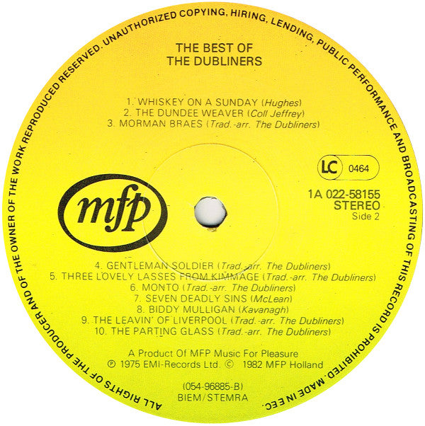 The Dubliners : The Best Of The Dubliners (LP, Comp, RE)