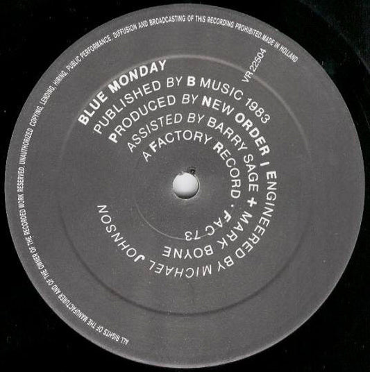New Order : Blue Monday (12", RP)