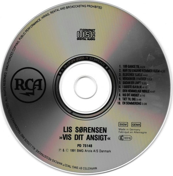Lis Sørensen : Vis Dit Ansigt (CD, Album, Son)