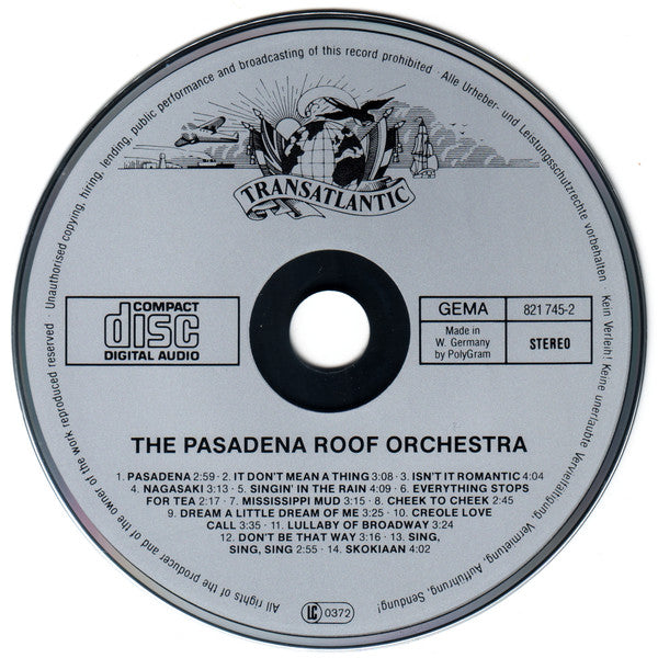 The Pasadena Roof Orchestra : The Pasadena Roof Orchestra (CD, Comp)