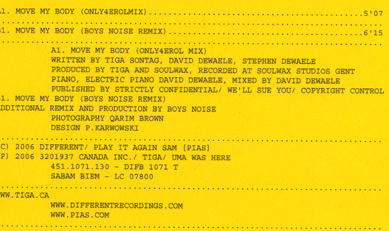 Tiga : Move My Body (12", M/Print)