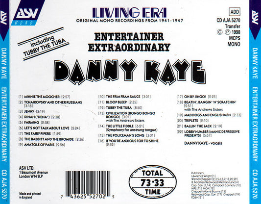 Danny Kaye (2) : Entertainer Extraordinary (CD, Comp, Mono)