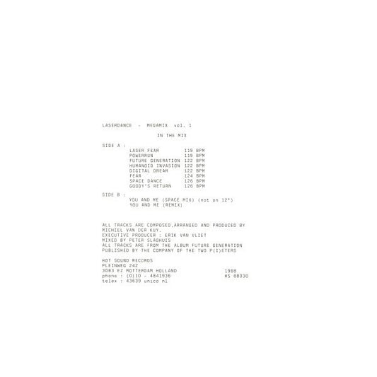 Laserdance : Megamix Vol. 1 (12", P/Mixed)