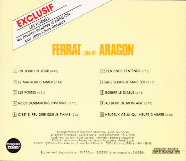 Jean Ferrat : Ferrat Chante Aragon (CD, RE)
