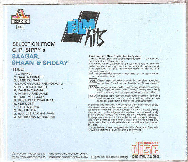 R. D. Burman : Selection From G. P. Sippy's Saagar, Shaan & Sholay (CD, Comp)