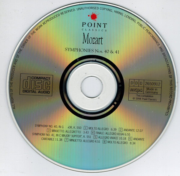 Wolfgang Amadeus Mozart - Mozart Festival Orchestra (2) Ltg./Cond.: Richard Edlinger : Symphony Nos. 40 & 41 (CD, Album)