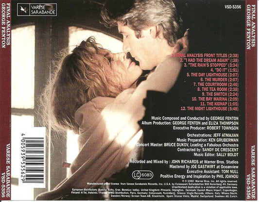 George Fenton : Final Analysis (Original Motion Sound Track) (CD, Album)