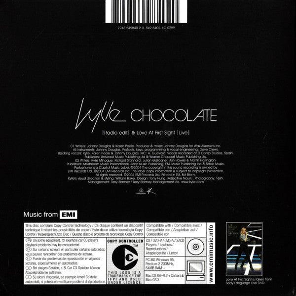 Kylie Minogue : Chocolate (CD, Single, Copy Prot.)