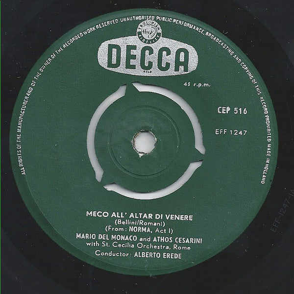 Mario Del Monaco : Norma / Lucia Di Lammermoor (7", EP)