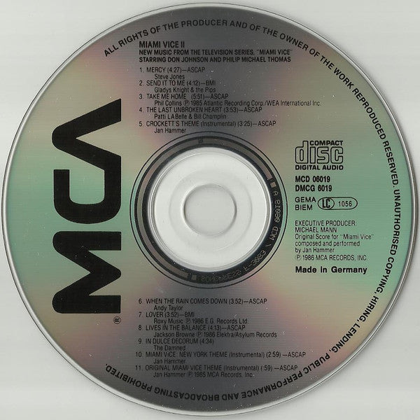 Various : Miami Vice II (New Music From The Television Series 'Miami Vice') (CD, Comp)