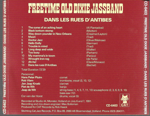 Freetime Old Dixie Jassband : Dans Les Rues D'Antibes (CD, Album)