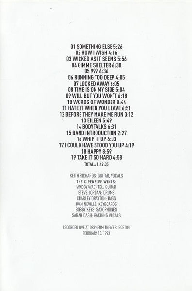 Keith Richards And The X-Pensive Winos : Live In Boston (DVD, Unofficial)