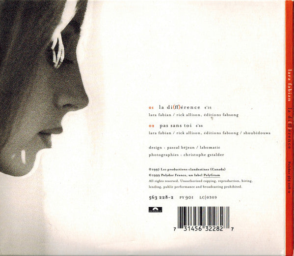 Lara Fabian : La Différence (CD, Single, Ltd)