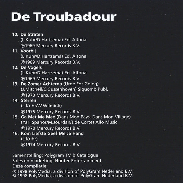 Lenny Kuhr : De Troubadour (CD, Comp)