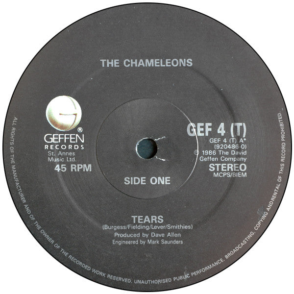 The Chameleons : Tears (12", Single)