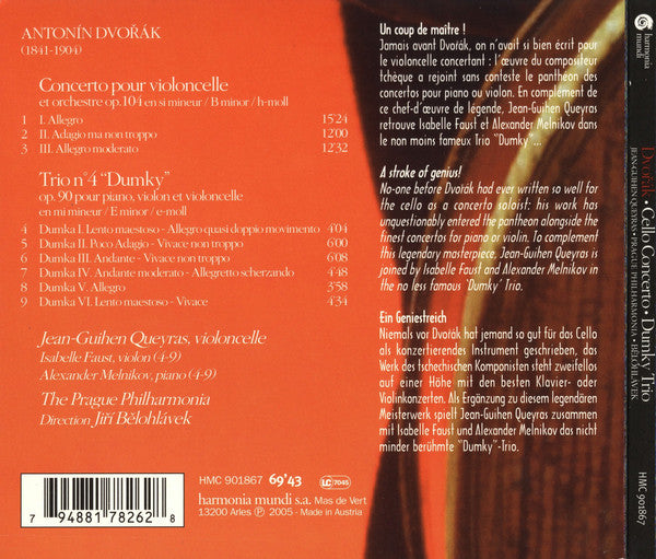 Antonín Dvořák - Jean-Guihen Queyras, Isabelle Faust, Alexander Melnikov, Prague Philharmonia, Jiří Bělohlávek : Cello Concerto ∙ Dumky Trio (CD, Album)