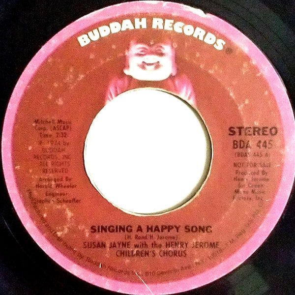 Susan Jayne With  The Henry Jerome Children's Chorus : Singing A Happy Song (7", Mono, Promo)