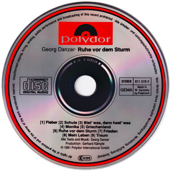 Georg Danzer : Ruhe Vor Dem Sturm (CD, Album)