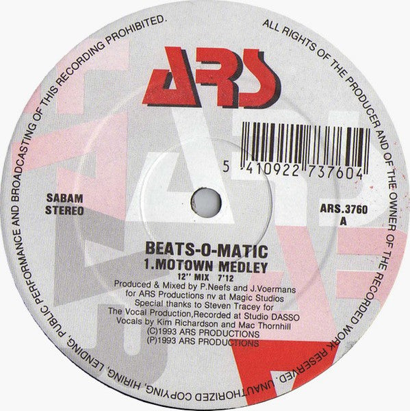 Beats-O-Matic : Motown Mix (12")