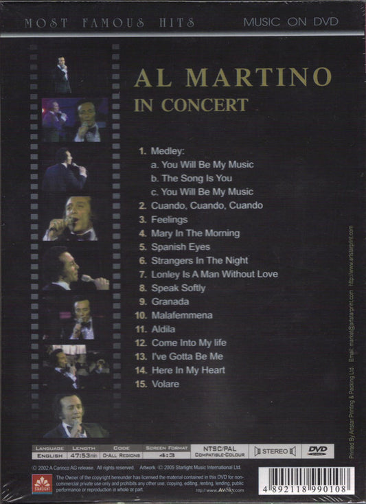 Al Martino : In Concert (DVD-V, NTSC, PAL)